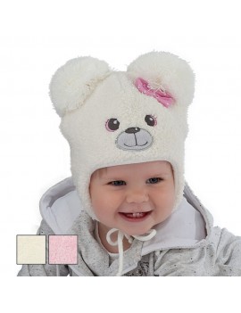 Baby girl pom pom hat