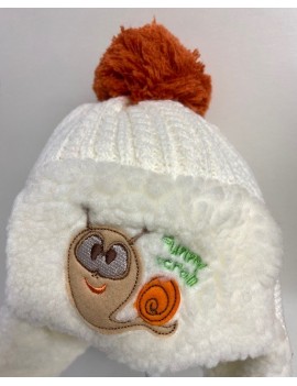 FUNNY SCROLL HAT AND SCARF SET CREAM