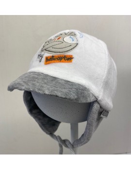 Gray / White baby hat helicopter