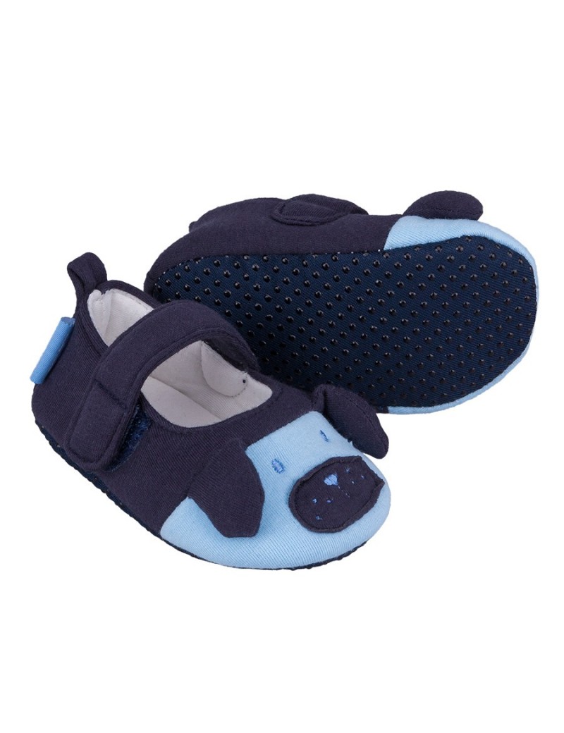 BABY BOY SOFT SHOES DOGGY NAVY