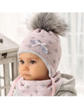 Baby Girl snow flake hat and bib scarf