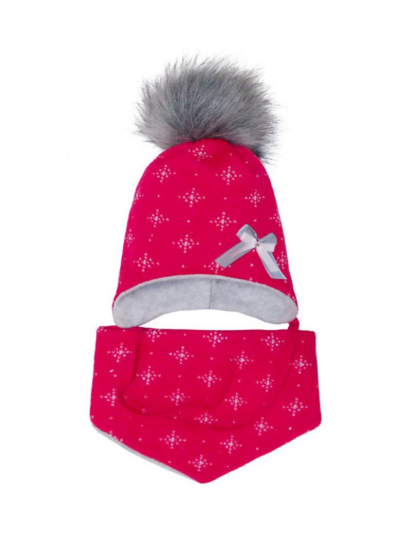 Baby Girl snow flake hat and bib scarf 2