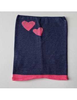 SNOOD WITH HEARTS NAVY
