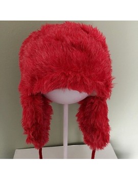 Warm Faux Fur Hat Red