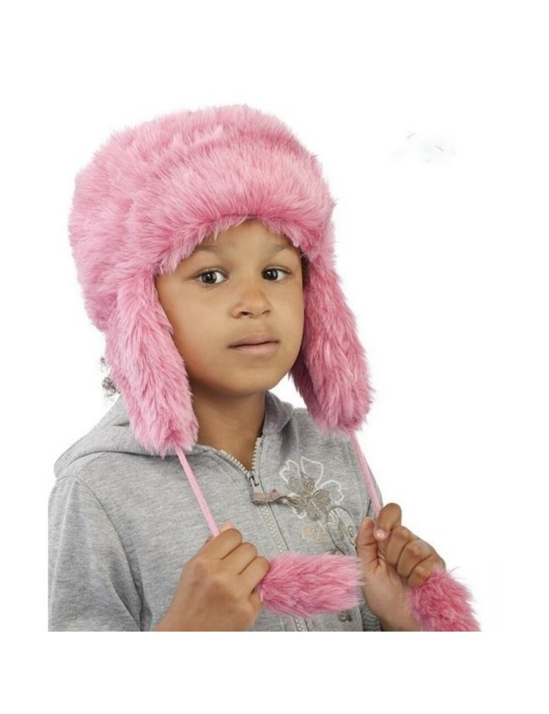 Warm Faux Fur Hat Pink