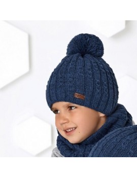 NAVY HAT AND SNOOD SET