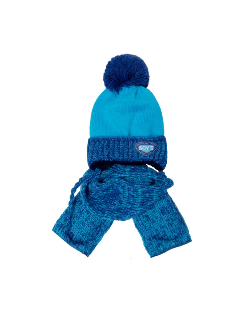 BABY HAT AND SCARF NAVY BLUE