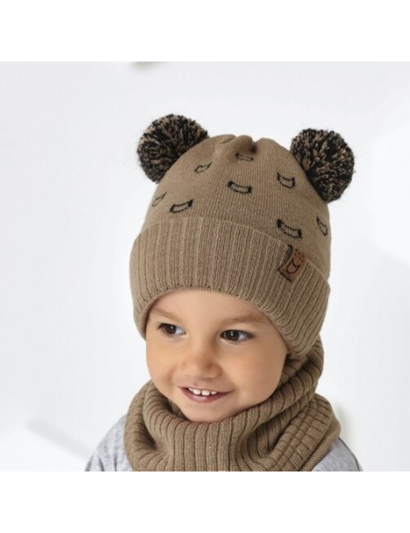 WINTER SET HAT AND SNOOD BROWN